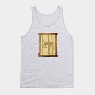 Cat behind the curtain Tank Top
